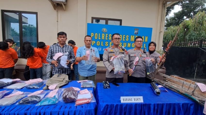 Polsek Sunggal Tetapkan 13 Mahasiswa Tersangka Bentrok Pembakaran Sepeda Motor