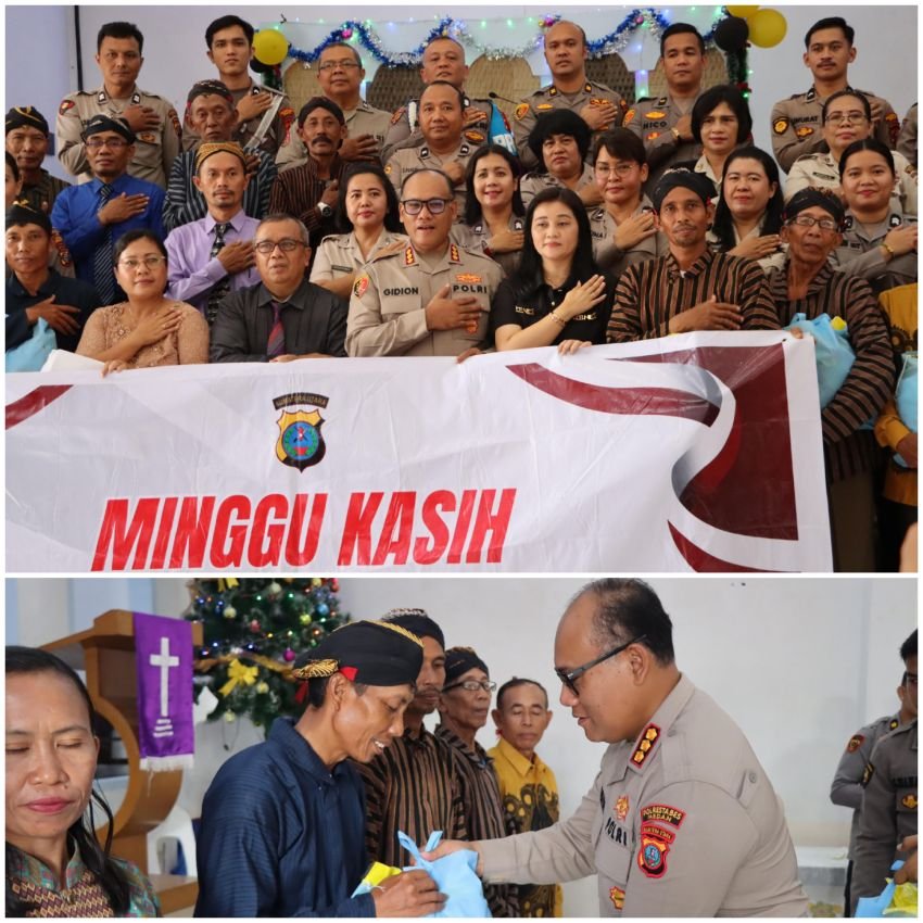 Kapolrestabes Medan Menggelar Minggu Kasih, Jemaat GKJ Terima Bantuan Sembako dan Layanan Kesehatan Gratis ke Jemaat