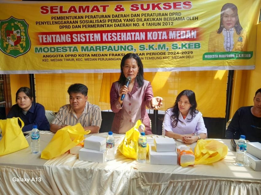 Modesta Marpaung SKM Gelar Sosper, Minta Tegakkan Perda No 4 Tahun 2024