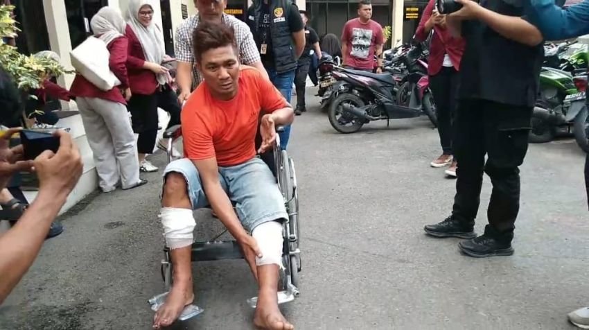Polsek Medan Sunggal Tembak 2 Kaki Penjambret Wanita Pemotor