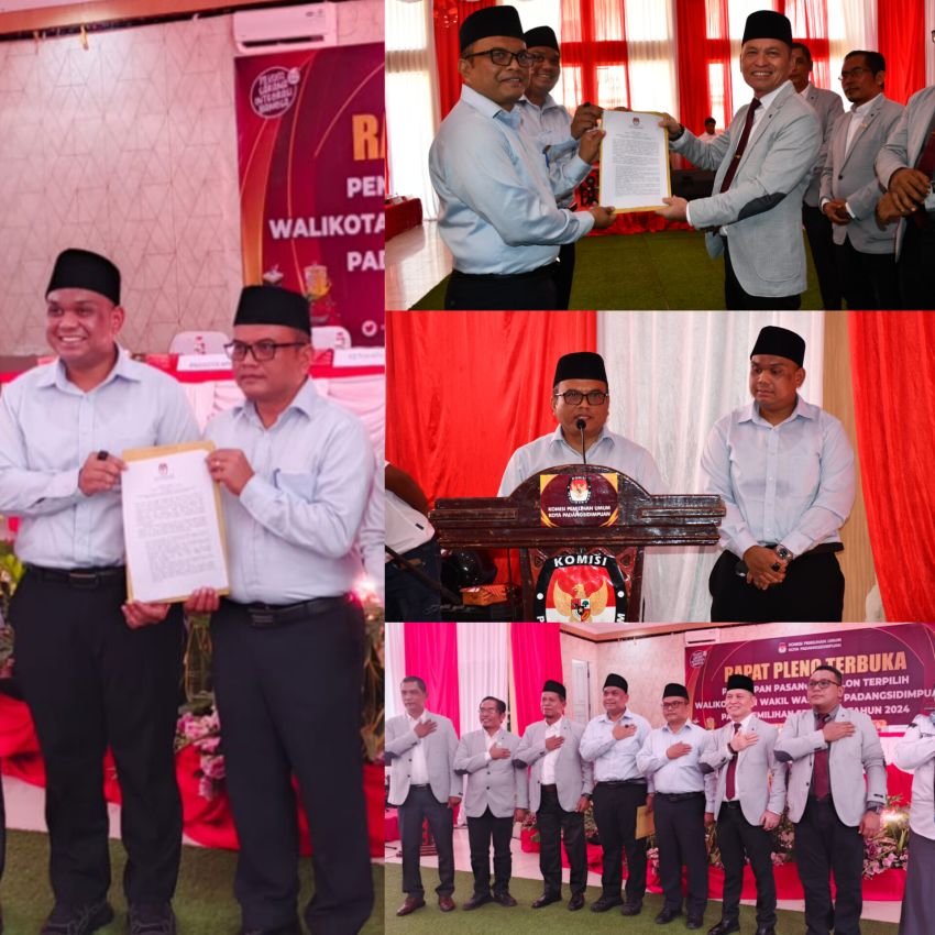 KPU Padangsidimpuan Tetapkan Pasangan Walikota & Wakil Walikota Terpilih, Letnan - Levi raih Suara 39,42 Persen MANTAP