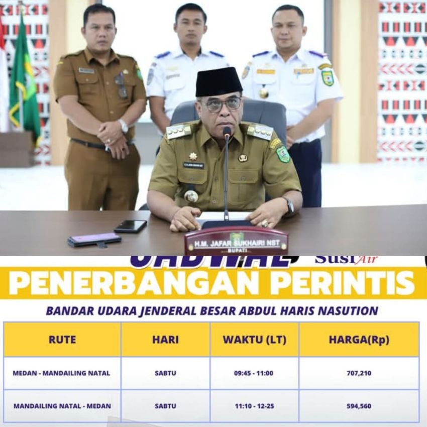 Bandara Jenderal Besar AH Nasution Madina Resmi beroperasi, Bupati Sukhairi Nasution Ummumkan Jadwal Penerbangan