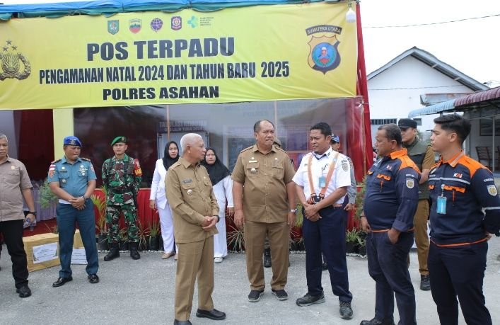 Tinjau Pos Nataru 2024 Bersama Forkopimda, Bupati Asahan Pastikan Arus Mudik Berjalan Lancar