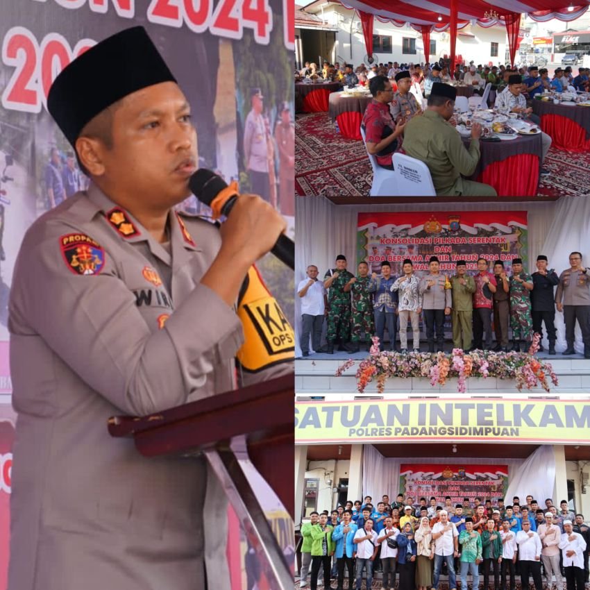 Polres Padangsidimpuan Gelar Konsolidasi Pilkada Serentak dan Doa Bersama Akhir Tahun 2024 dan Awal Tahun 2025,AKBP Dr Wira Prayatna : Keberhasilan Ka
