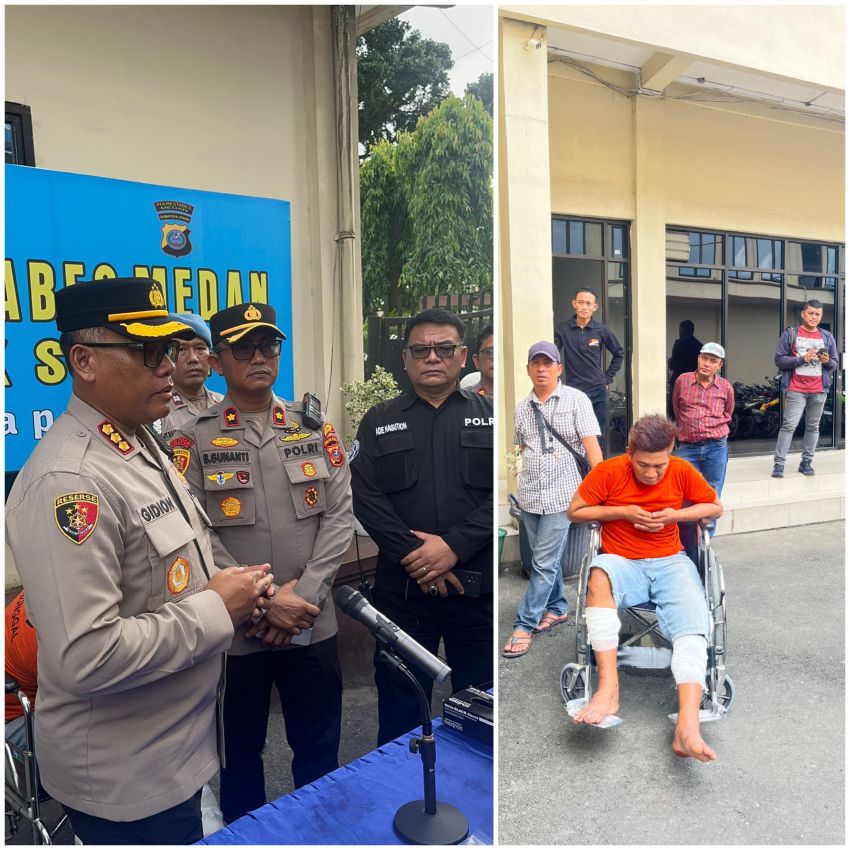 Dor!!! Polsek Medan Sunggal Tembak Residivis Kejahatan Jalanan