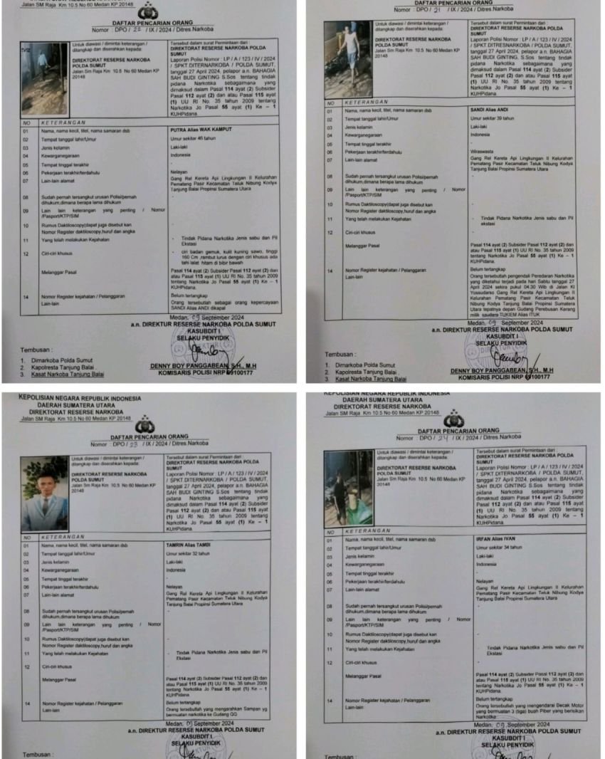 4 Buron Kasus Narkoba 117 Kg Diburu Polda Sumut