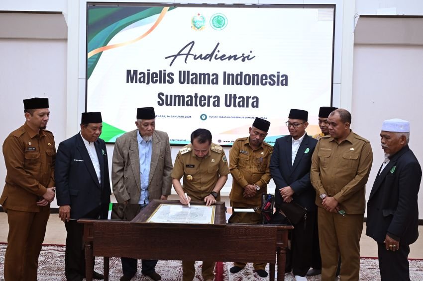 Pemprov Sumut dan MUI Tandatangani Piagam Kesepahaman Pembangunan Masyarakat Maju dan Berakhlak