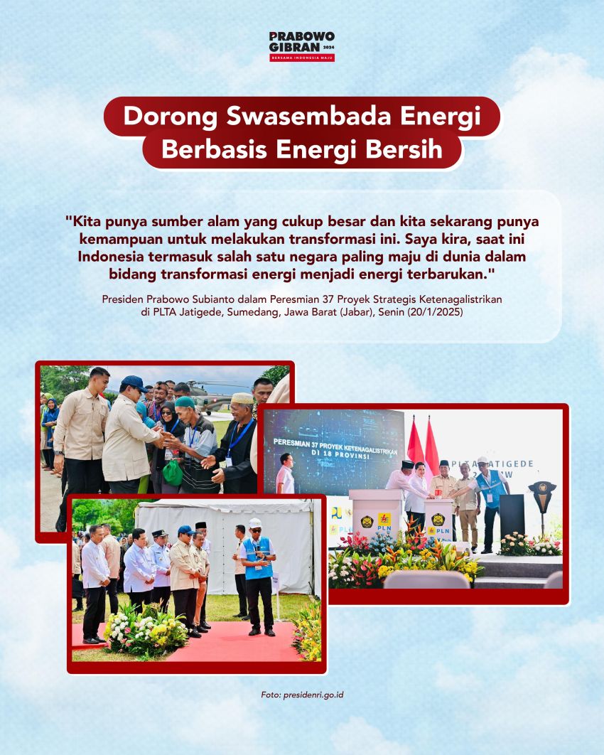 Presiden Prabowo Resmikan 37 Proyek Strategis Ketenagalistrikan Nasional
