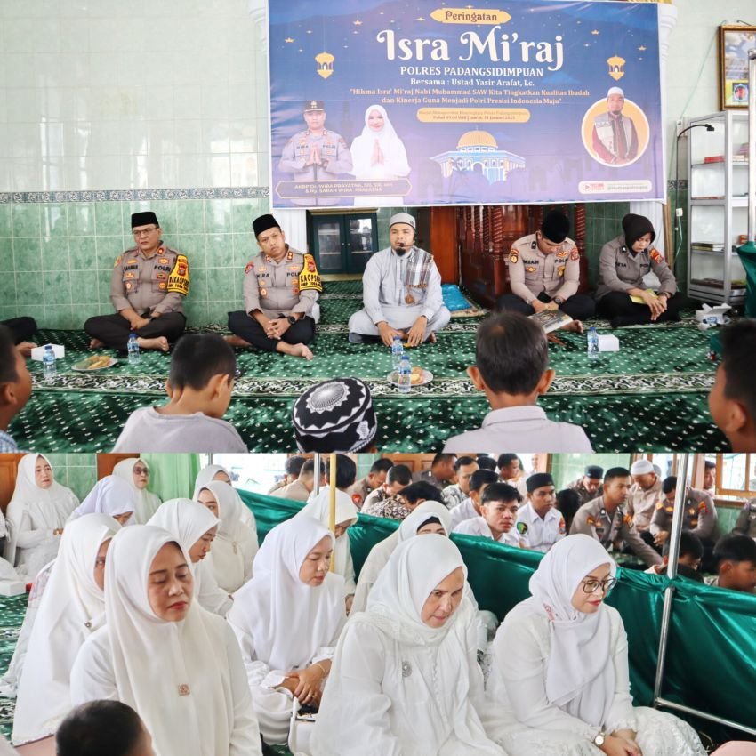 Peringatan Isra Mi'raj 1446 H di Polres Padangsidimpuan, AKBP Dr Wira : Tingkatkan Ibadah dan Kinerja Polri yang Presisi