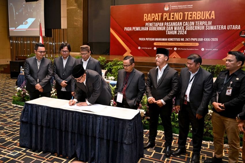 Apresiasi Penetapan Paslon Terpilih Pilkada 2024, Pemprov Sumut Berharap Pembangunan Daerah Semakin Cepat