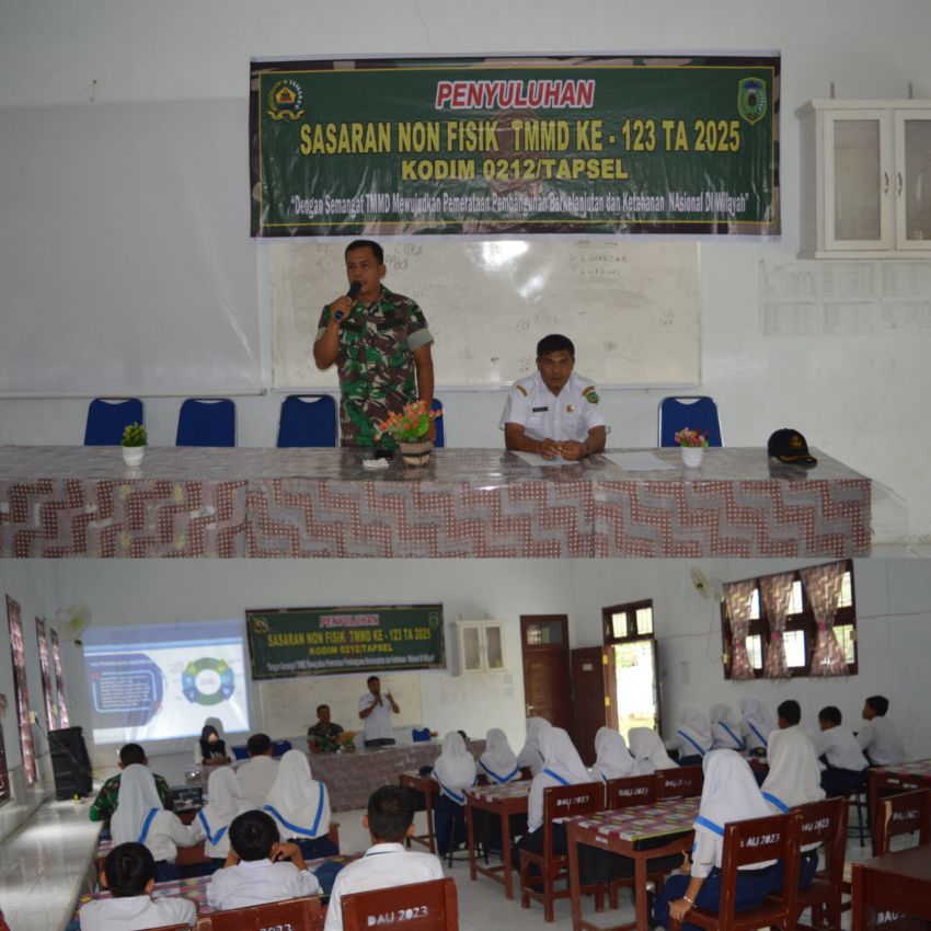 Nyalakan Harapan bagi Generasi Muda di Ulu Barumun Palas, TMMD ke 123 Kodim 0212/Tapsel Gelar Penyuluhan Pendidikan