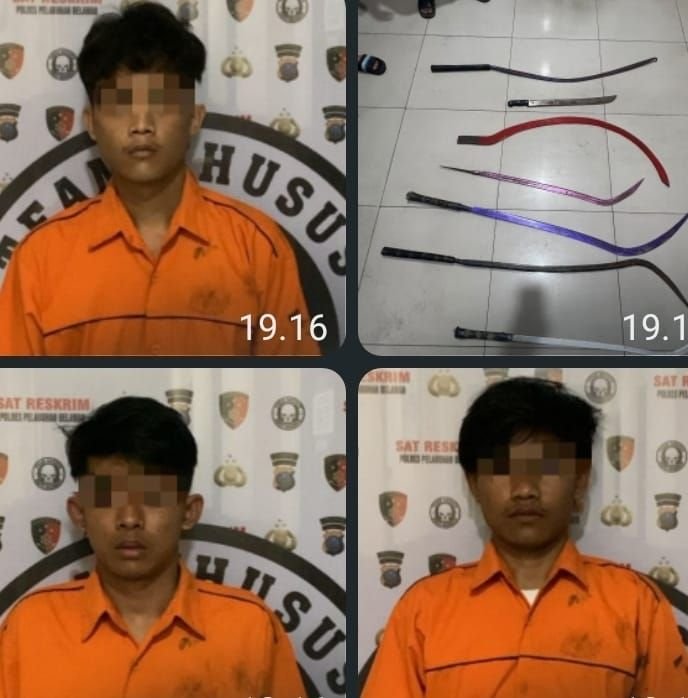 Sat Reskrim Polres Pelabuhan Belawan Tangkap Tiga Begal Bersenjata Tajam