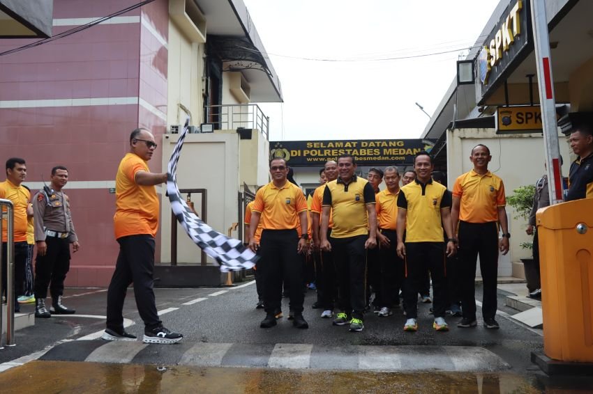 Sambut Ramadhan 1446 H, Polrestabes Medan Gelar Olahraga Bersama