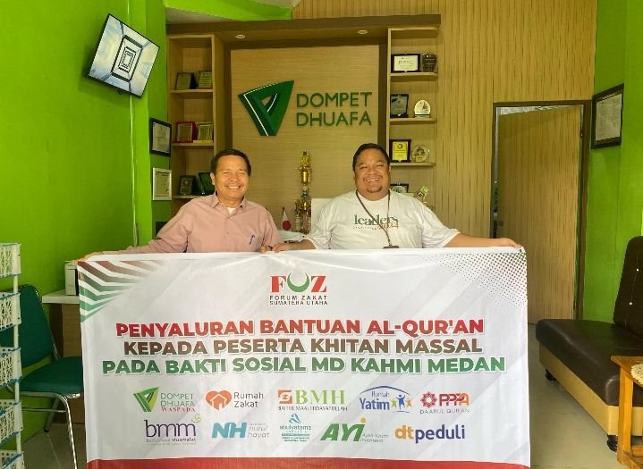 FOZ Sumut Salurkan 100 Al-Qur’an untuk Bakti Sosial MD Kahmi Medan