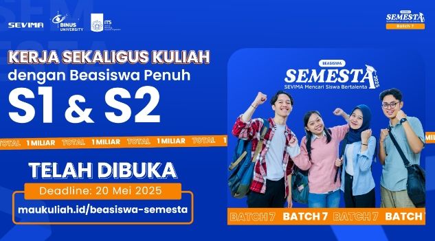 Beasiswa SEMESTA Kembali Dibuka!  Kesempatan Lowongan Kerja sekaligus Kuliah S1 & S2 di ITS Surabaya serta Berbagai Kampus