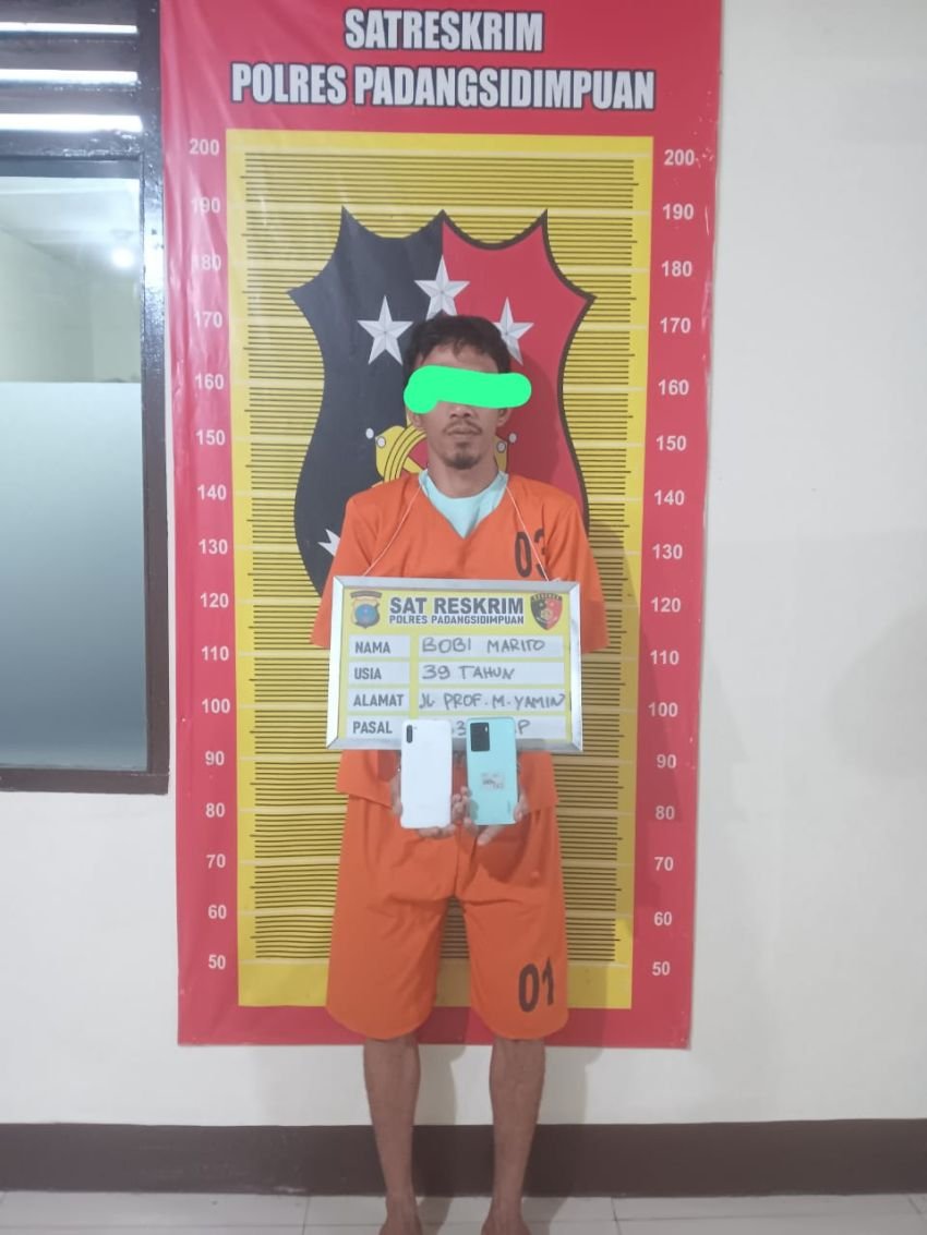 Aksi Nekat! Pria Ini Curi HP Warga, Akhirnya Ditangkap Unit Opsnal Polres Padangsidimpuan