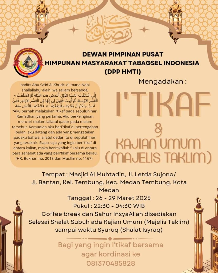 DPP HMTI Gelar Iktikaf Bersama di Mesjid Al Muhtadin