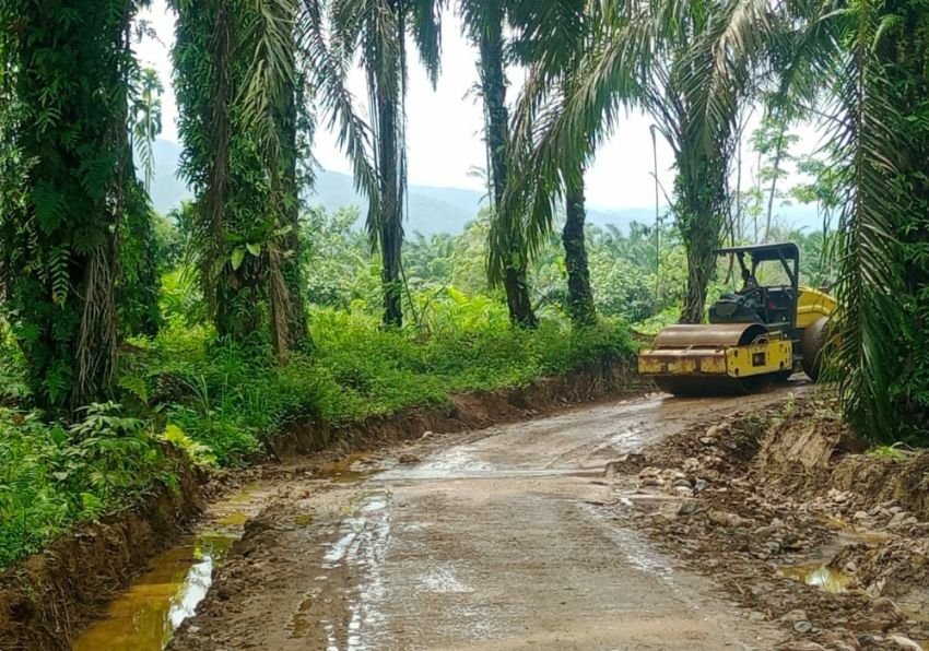 Pembangunan Jalan Desa Pintu Padang Palas Hampir Selesai, Satgas TMMD ke-123 Kodim 0212/Tapsel Percepat Target
