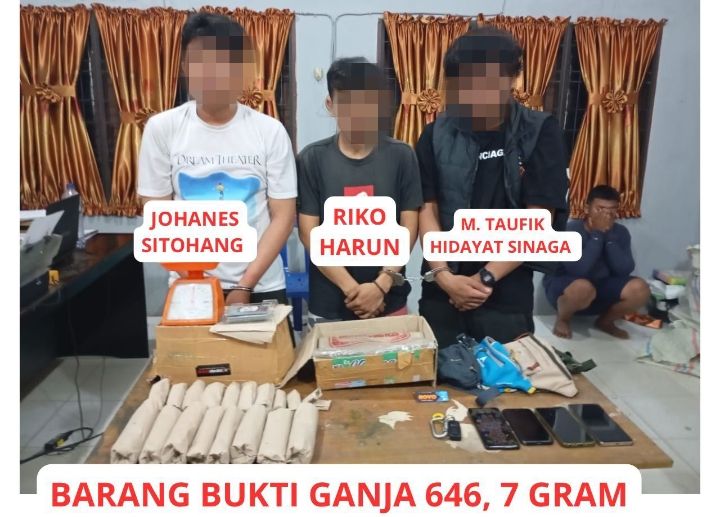 Satresnarkoba dan Polsek Kisaran Kota Polres Asahan Tangkap Pelaku Paketan Ganja Siap Edar