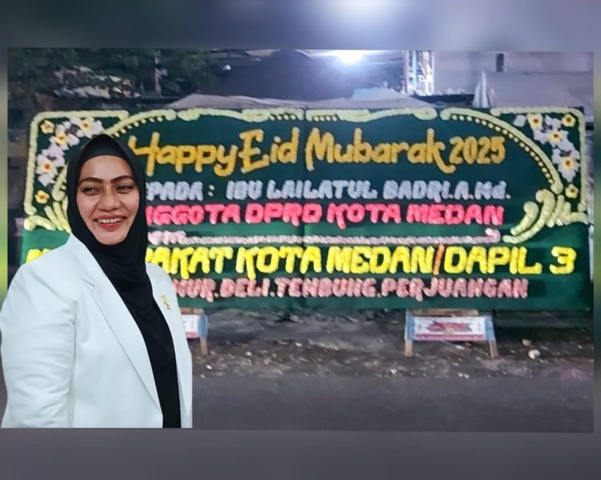 Dikirim Papan Bunga, Lailatul Badri Ucapkan Selamat Idul Fitri 1446 H Kepada Masyarakat