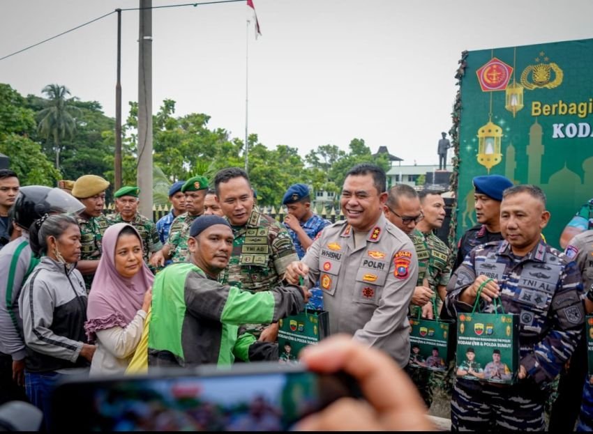 Berbagi Berkah Ramadhan, TNI-Polri Pererat Sinergi dengan Masyarakat kota Medan