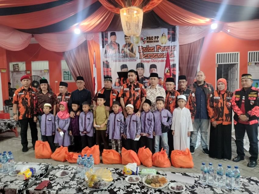 Buka Puasa Bersama PAC PP Medan Denai & MPC PP Kota Medan Berbagi 1.300 Paket Sembako & Santuni Anak Yatim