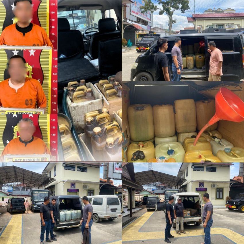 Satreskrim Polres Padangsidimpuan Ungkap Kasus Penyalahgunaan BBM Subsidi Pertalite, Tiga Tersangka dan Barbut diamankan