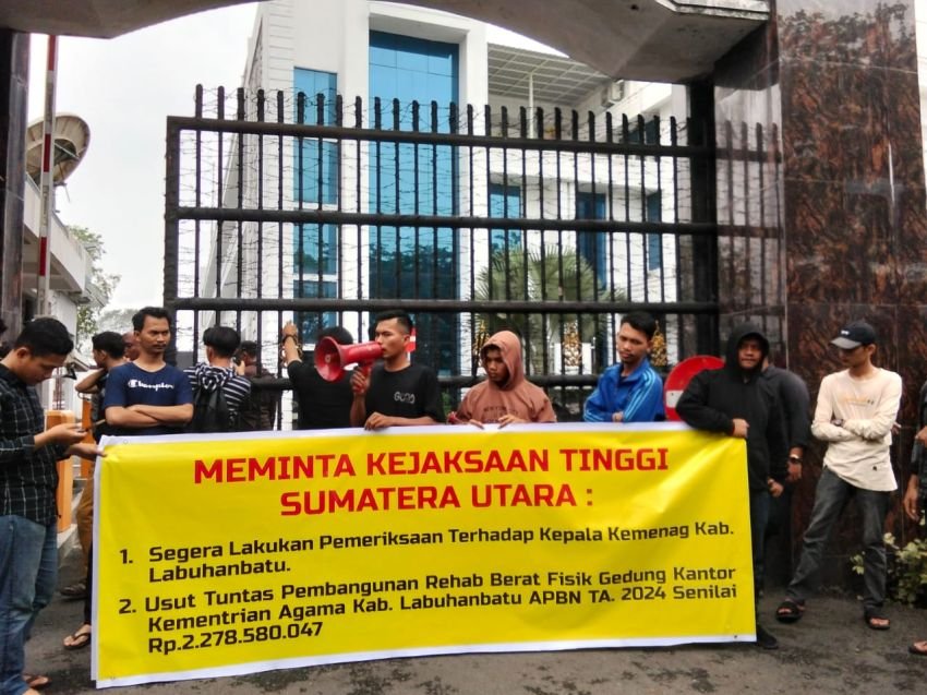 GEMA PENA Resmi Laporkan Dugaan Korupsi Pembangunan Rehab Berat Fisik Gedung Kantor Kemenag Kab. Labuhanbatu Rp. 2.2 Miliar