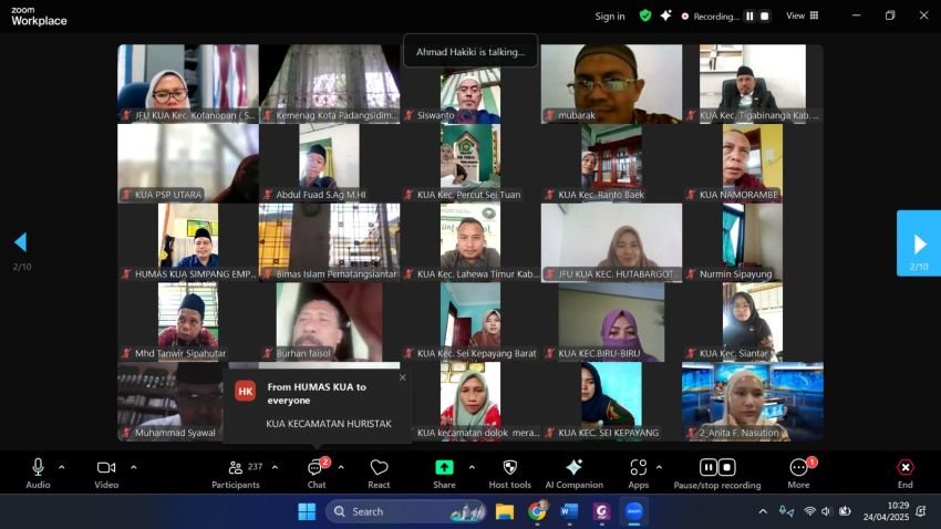 Tim HKPDatin Kanwil Kemenagsu Gelar Sosialisasi Kehumasan Satker KUA se Sumut