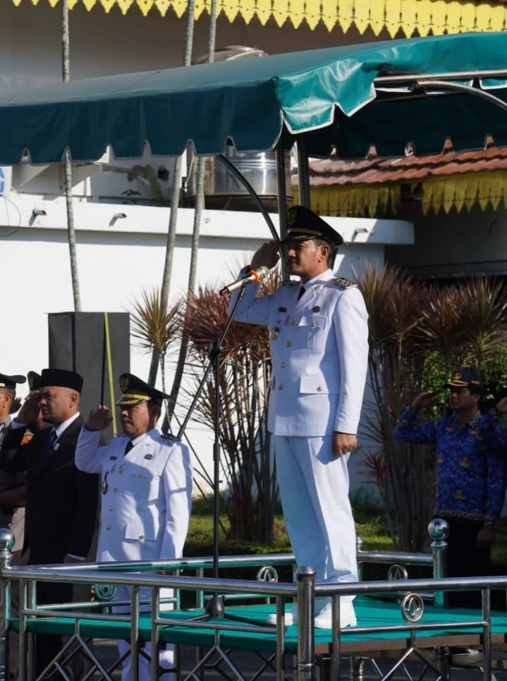 Wako Pimpin Upacara Peringatan Hari Otda Tahun 2025 di T. Tinggi , Menuju Indonesia Emas 2045