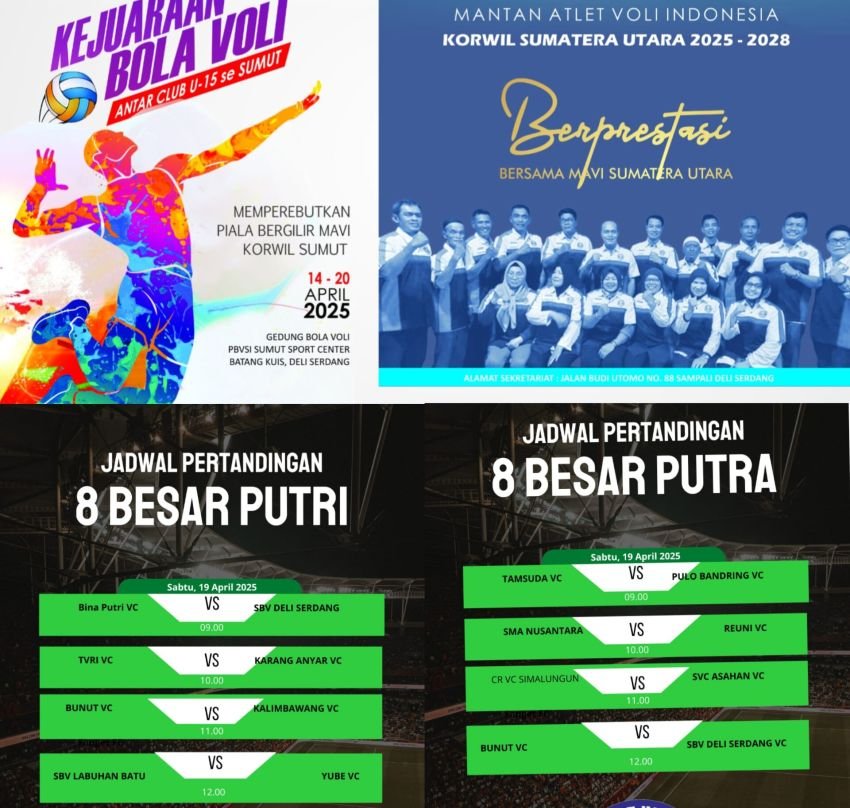 Kejuaraan Antar Klub Daerah MAVI 2025 Sumatera Utara,  Masuki 8 Besar Putra dan Putri Siap Berlaga