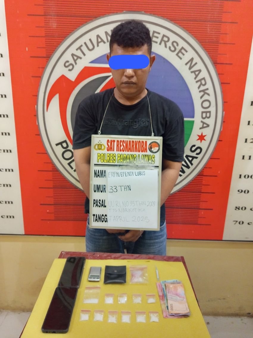Nekat Jual Narkoba,Satu Orang Pengedar Sabu Di Ringkus Satres Narkoba Polres Palas beserta Barbut