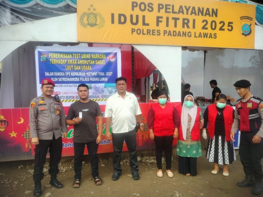 Polres Palas Gelar Tes Urine Bagi Sopir Angkutan Darat, Ini Himbauan AKBP Dodik Yuliyanto, S.I.K jelang Arus Balik Mudik idulfitri