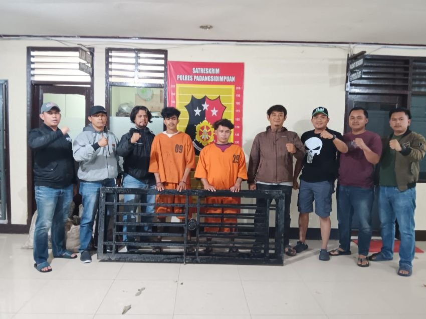 Satreskrim Polres Padangsidimpuan Tangkap Dua Pria Curi Peralatan Rumah Tangga