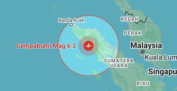 Gempa M 6,2 Guncang Blang Pidie Aceh Barat Daya, Getarannya Terasa Hingga Medan