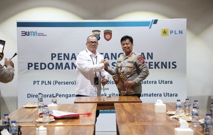 PLN UID Sumatera Utara Perkuat Kolaborasi Dengan Polda Sumut Melalui PKS Pam Obvit Bidang Kelistrikan