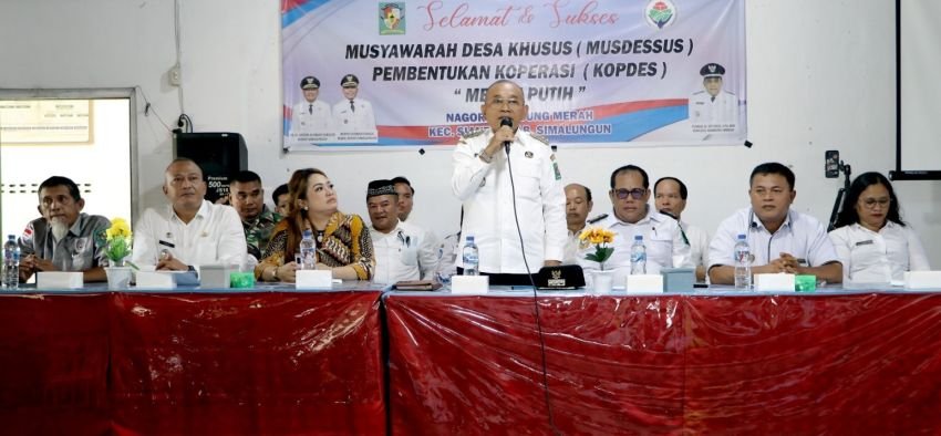 Bupati Simalungun Buka Musdessus Pembentukan Kopdes Merah Putih di Nagori Rambung Merah