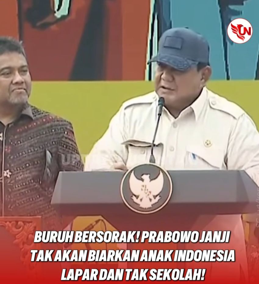 Gue Tahu Semua Tipu-Tipu Mereka!" &mdash; Prabowo Lantang Bicara di Depan Ribuan Buruh