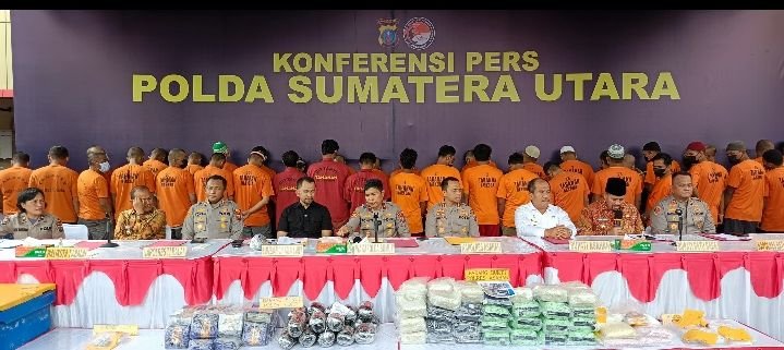 Ungkap Kasus Narkotika, Polda Sumut Gelar Press Release Di Polres Asahan Bersama Polres Tanjung Balai Dan Polres Batubara