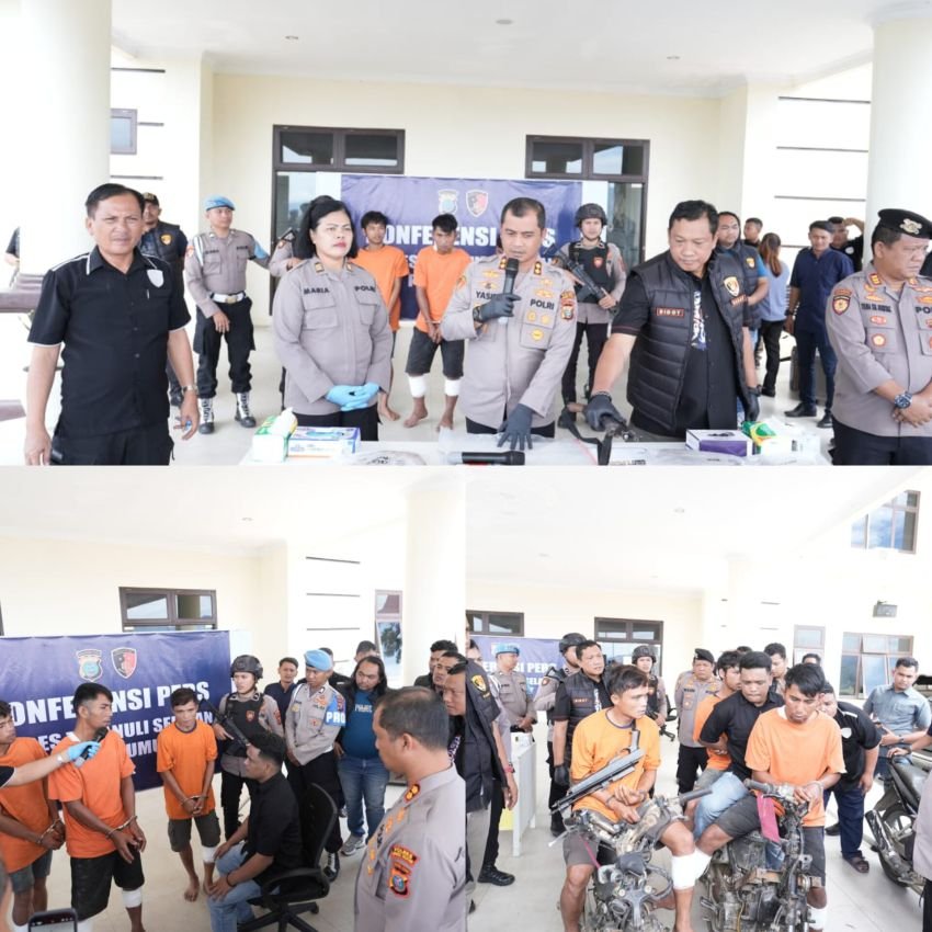 Pembunuhan Sadis di Kebun Sawit Angkola Selatan Tapsel,Peran 3 Pelaku Saat Konferensi Pers Bersama AKBP Yasir Ahmadi
