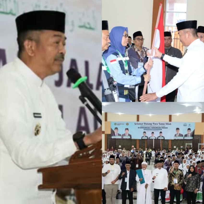 Bupati dan Wabup Madina Lepas Keberangkatan JCH Kloter 10 di Bandara Kualanamu, Saipullah Nasution : Do'akan para Pemimpin Bumi Gordang Sambilan