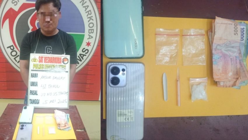 Seorang Pengedar Sabu yang Meresahkan dibekuk Satresnarkoba Polres Palas dengan Barbut 4,80 Gram di Pagaran Mompang