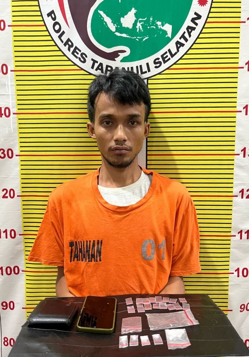 Peredaran Sabu di Sekolah Dasar Aek Pining Dibongkar Polres Tapsel, SM warga Batang Toru di Tangkap