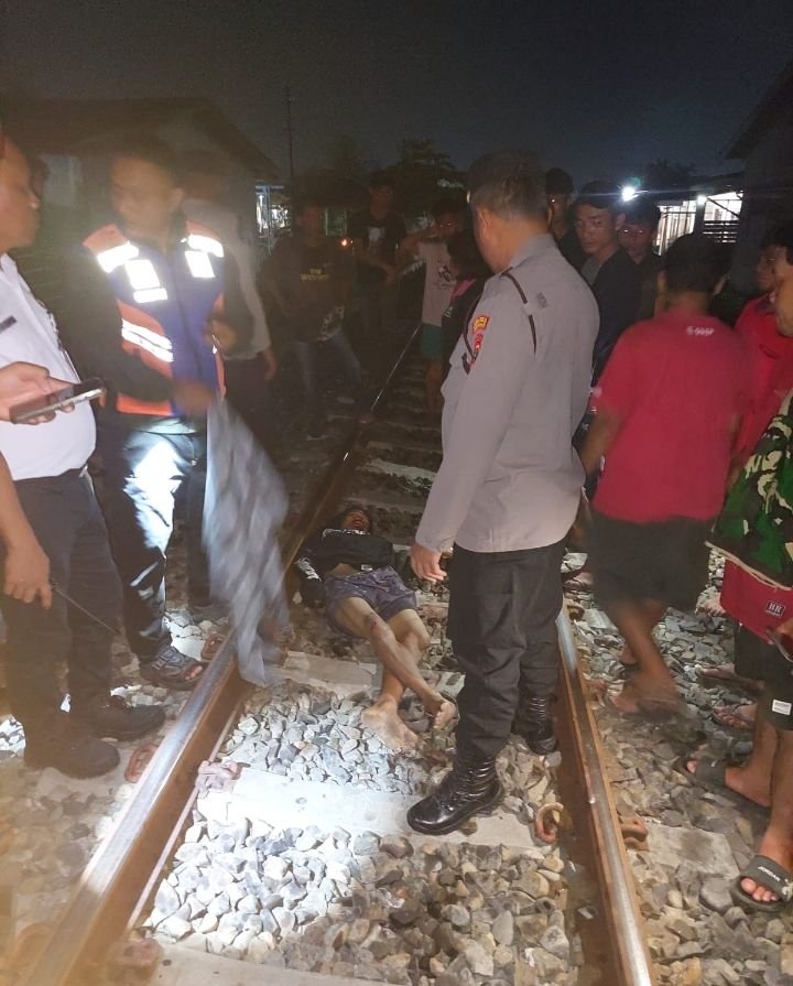 Mayat Laki Laki Diduga Tertabrak Kereta Api di Lestari Kota Kisaran Timur