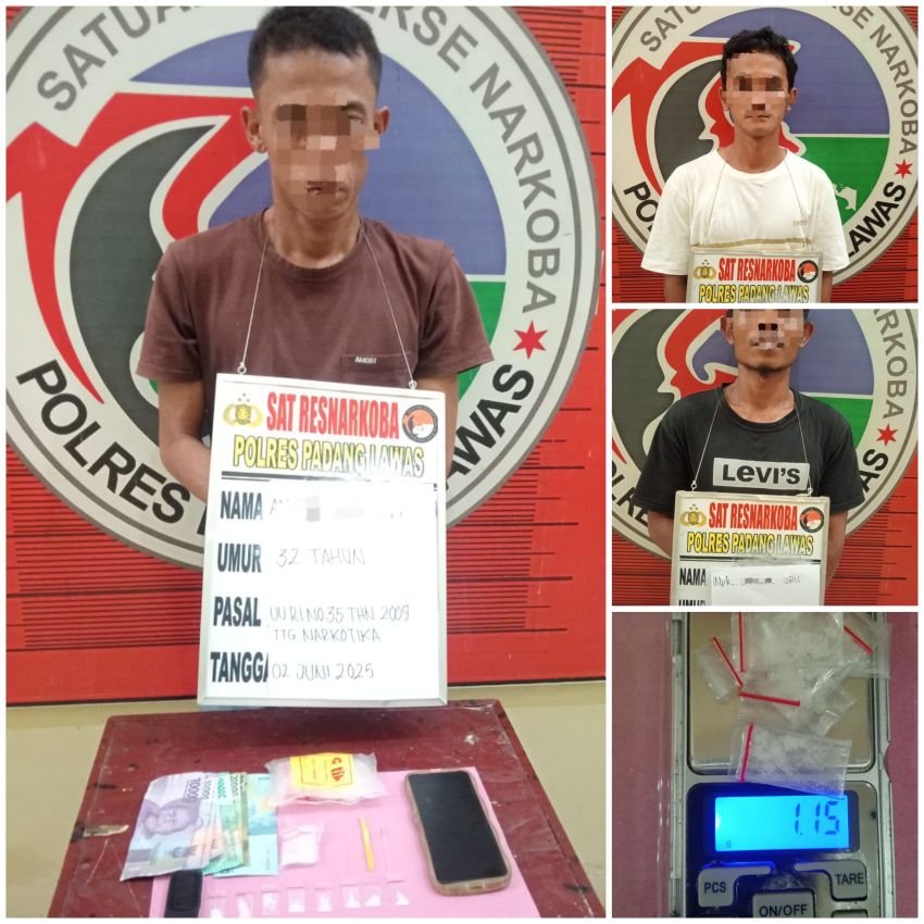 Aksi Kilat Satresnarkoba Polres Palas! Tangkap Tangan Pengedar dan Dua Pemakai Sabu di Lokasi Transaksi Pasar Sibuhuan