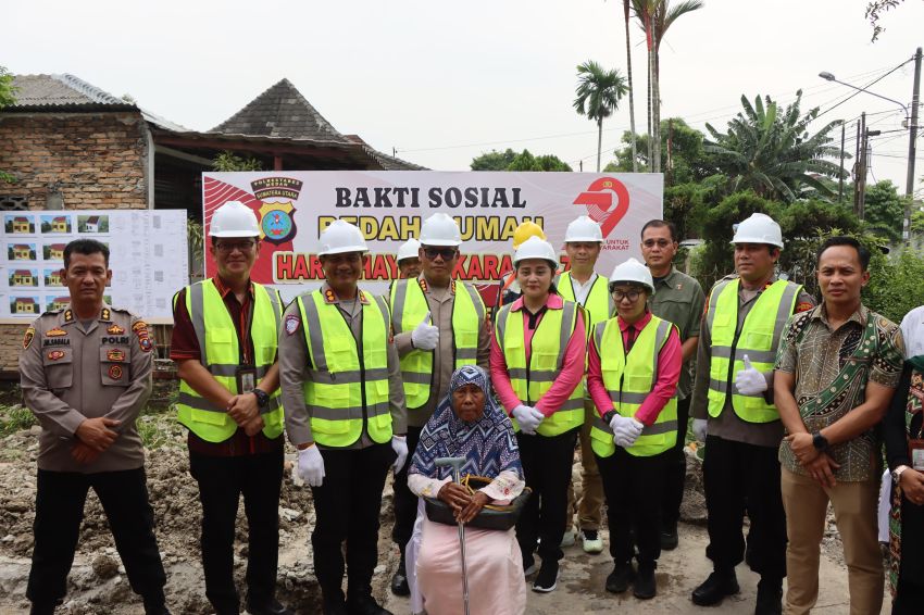 Sambut HUT Polri ke-79, Polrestabes Medan Bedah Rumah Lansia