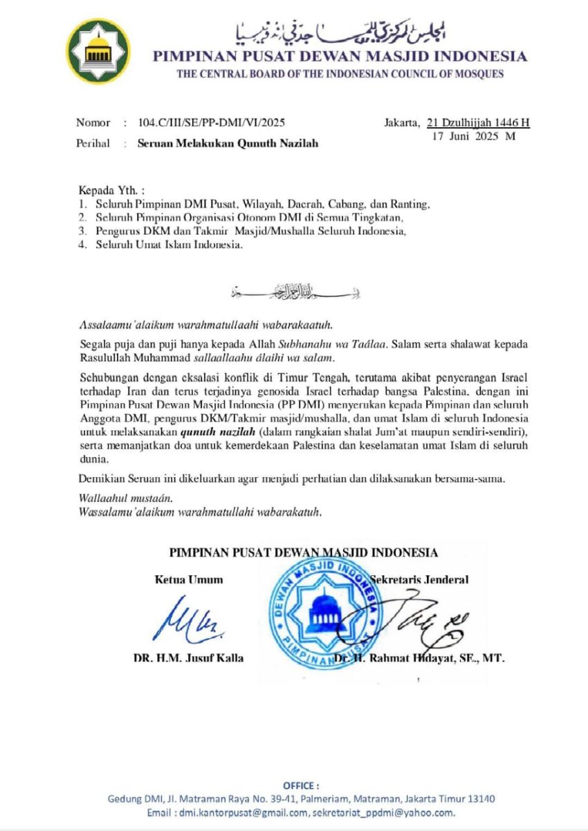 Dewan Masjid Indonesia Serukan Qunut Nazilah untuk Palestina, Jusuf Kalla Pimpin Imbauan Nasional