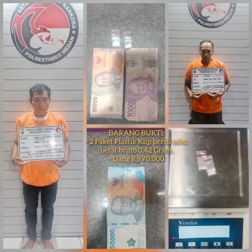 Polisi Ringkus 2 Orang Pemuda Pengedar Sabu di Marelan