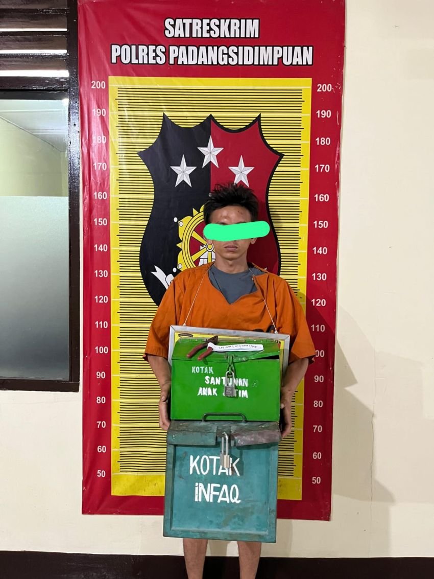 Satreskrim Polres Padangsidimpuan Gerak Cepat, Tangkap Pelaku Pembobolan Kotak Amal Mesjid di Silandit
