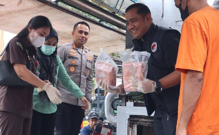 Hampir 50 Kg Sabu sabu Dimusnahkan Mesin Incinerator Hasil 2 Bulan Tangkapan Polres Asahan